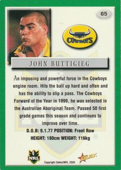 2000 Select #65 John Buttigieg Back